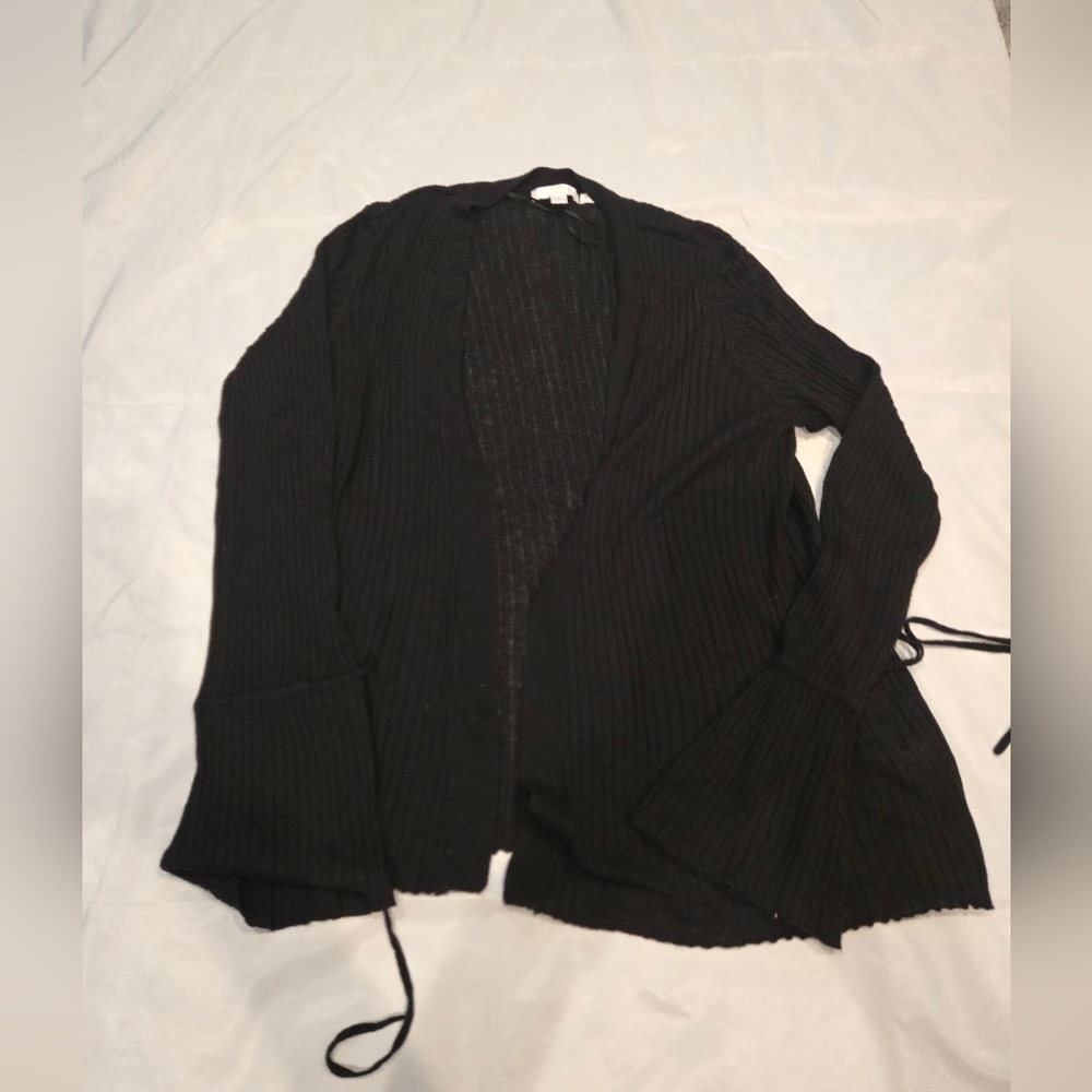 LC Lauren Conrad Love Womens Ribbed Size Small Black Cardigan